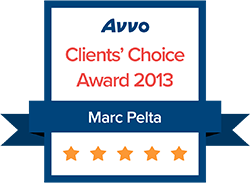 Avvo Clients | Choice Award 2013 | Marc Pelta | 5star